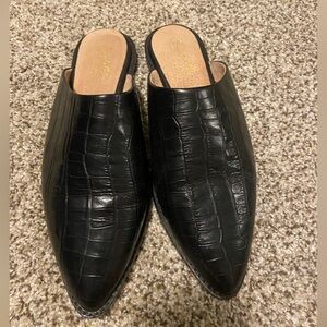 Seychelles Black Leather Mules/Slides